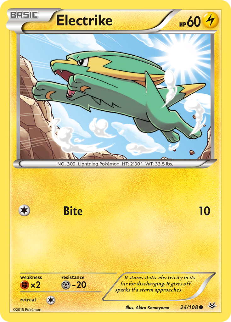 pokemon card electrike Electrike (24/108) [XY: Roaring Skies]