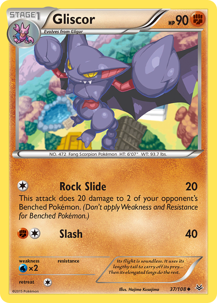 gligar pokemon card value Gliscor (37/108) [XY: Roaring Skies]