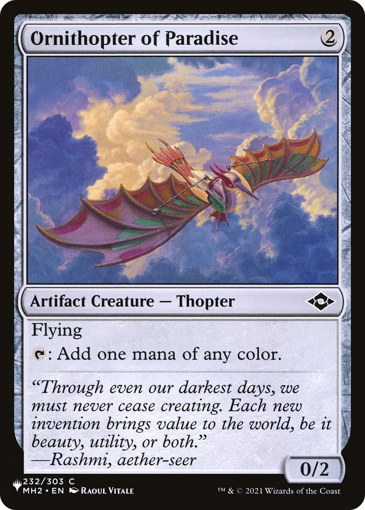 Ornithopter of Paradise [The List]