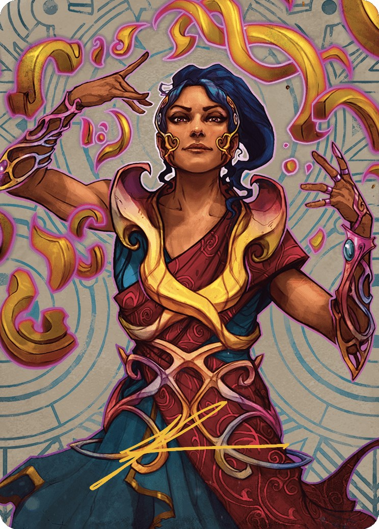 Saheeli, the Sun's Brilliance Art Card (Gold-Stamped Signature) [The Lost Caverns of Ixalan Art Series]