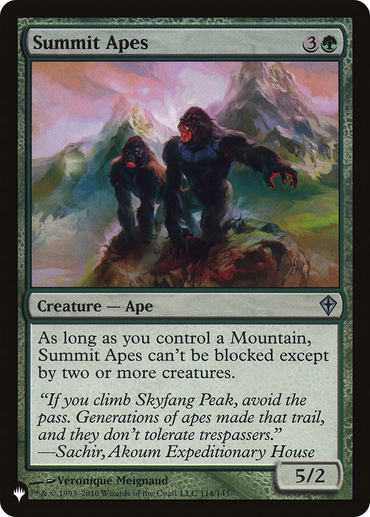 Summit Apes [The List]