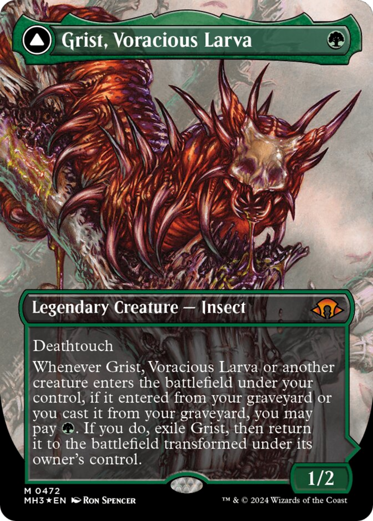 Grist, Voracious Larva // Grist, the Plague Swarm (Borderless) (Textured Foil) [Modern Horizons 3]