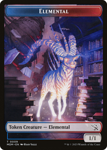 Elemental (09) // Dinosaur Double-Sided Token [March of the Machine Tokens]