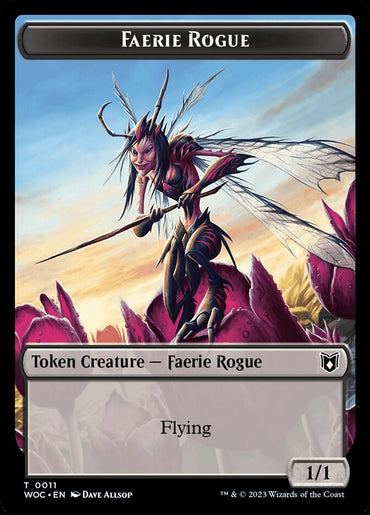 Faerie Rogue // Faerie (0011) Double-Sided Token [Wilds of Eldraine Commander Tokens]