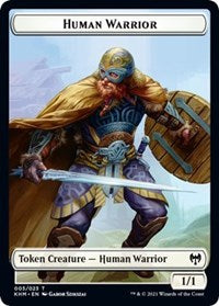 Human Warrior // Spirit Double-Sided Token [Kaldheim Tokens]