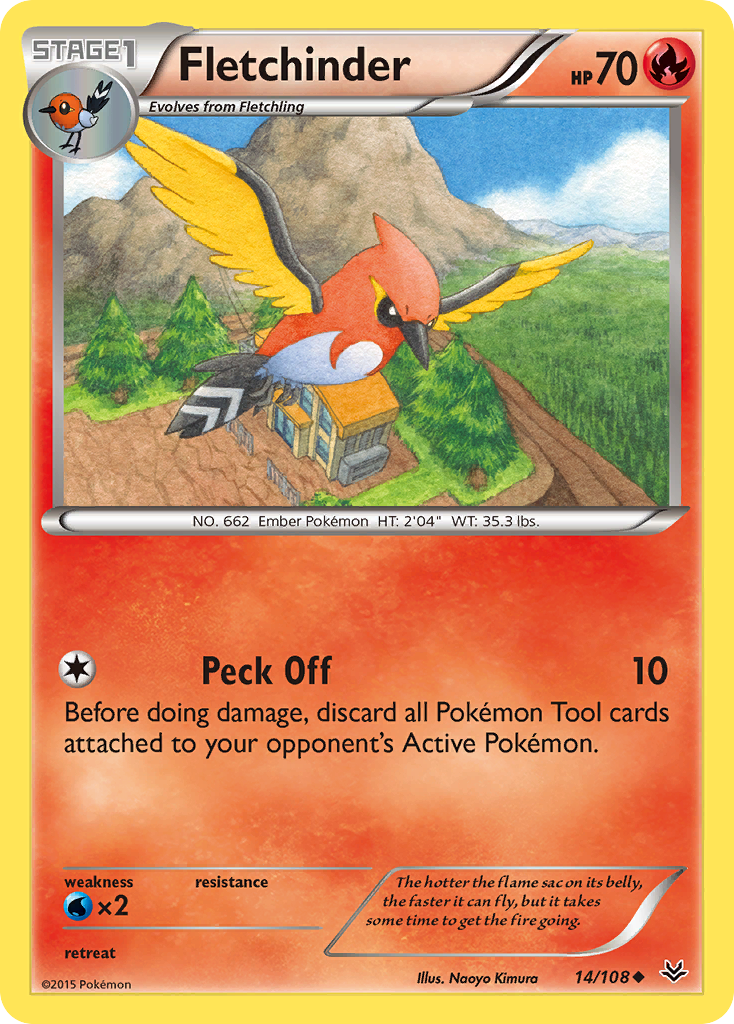 Fletchinder (14/108) [XY: Roaring Skies]