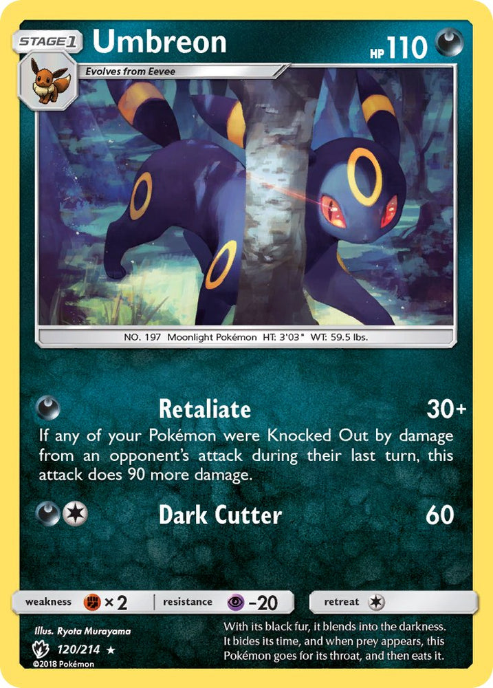 Umbreon (120/214) (Cosmos Holo) (Blister Exclusive) [Sun & Moon: Lost Umbreon (120/214) (Cosmos Holo) (Blister Exclusive) [Sun & Moon: Lost