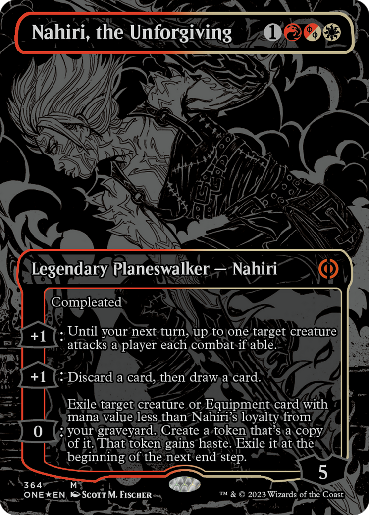 Nahiri, the Unforgiving (Oil Slick Raised Foil) [Phyrexia: All Will Be One]