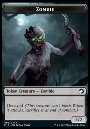 Zombie (005) // Vampire Double-Sided Token [Innistrad: Midnight Hunt Tokens]