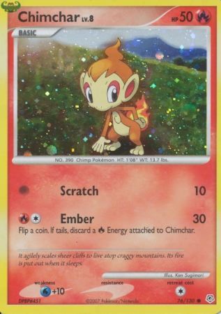 Chimchar (76/130) (Cosmos Holo) [Diamond & Pearl: Base Set]