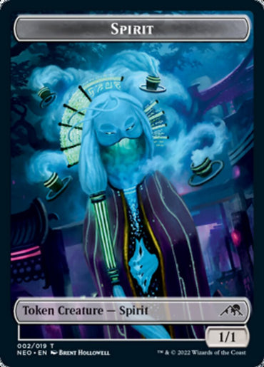 Spirit (002) // Pilot Double-Sided Token [Kamigawa: Neon Dynasty Tokens]