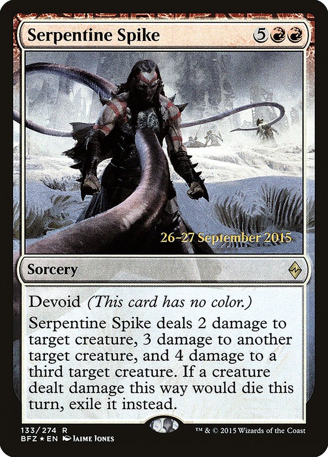 Serpentine Spike [Battle for Zendikar Prerelease Promos]