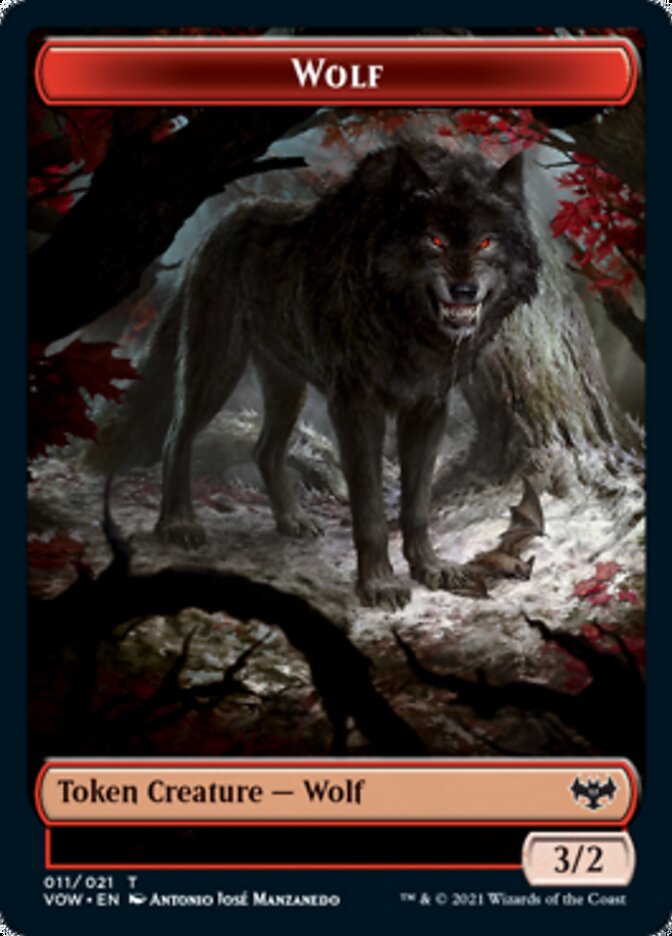 Wolf (011) // Human (010) Double-Sided Token [Innistrad: Crimson Vow Tokens]