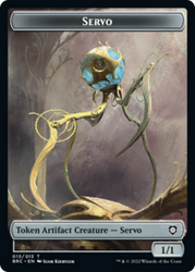 Servo // Phyrexian Horror Double-Sided Token [The Brothers' War Commander Tokens]